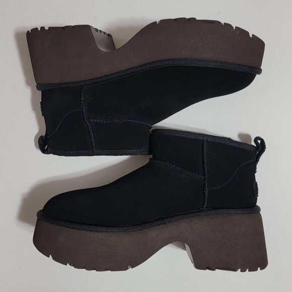 UGG Classic Ultra Mini New Heights Boots Womens 10 Fur Cozy Boho Whimsygoth - Picture 3 of 10